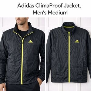 Adidas Climaproof Lightweight Jacket | Men’s Medium | Black & Yellow